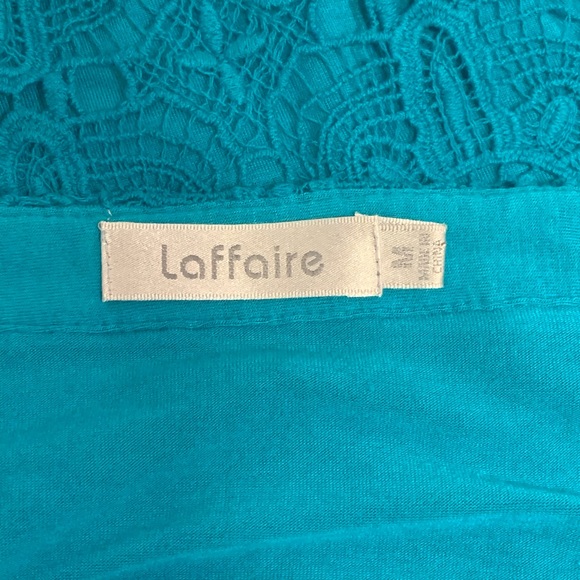 Teal Lace Skirt, Lined, 100% Cotton by Laffaire - Picture 3 of 7